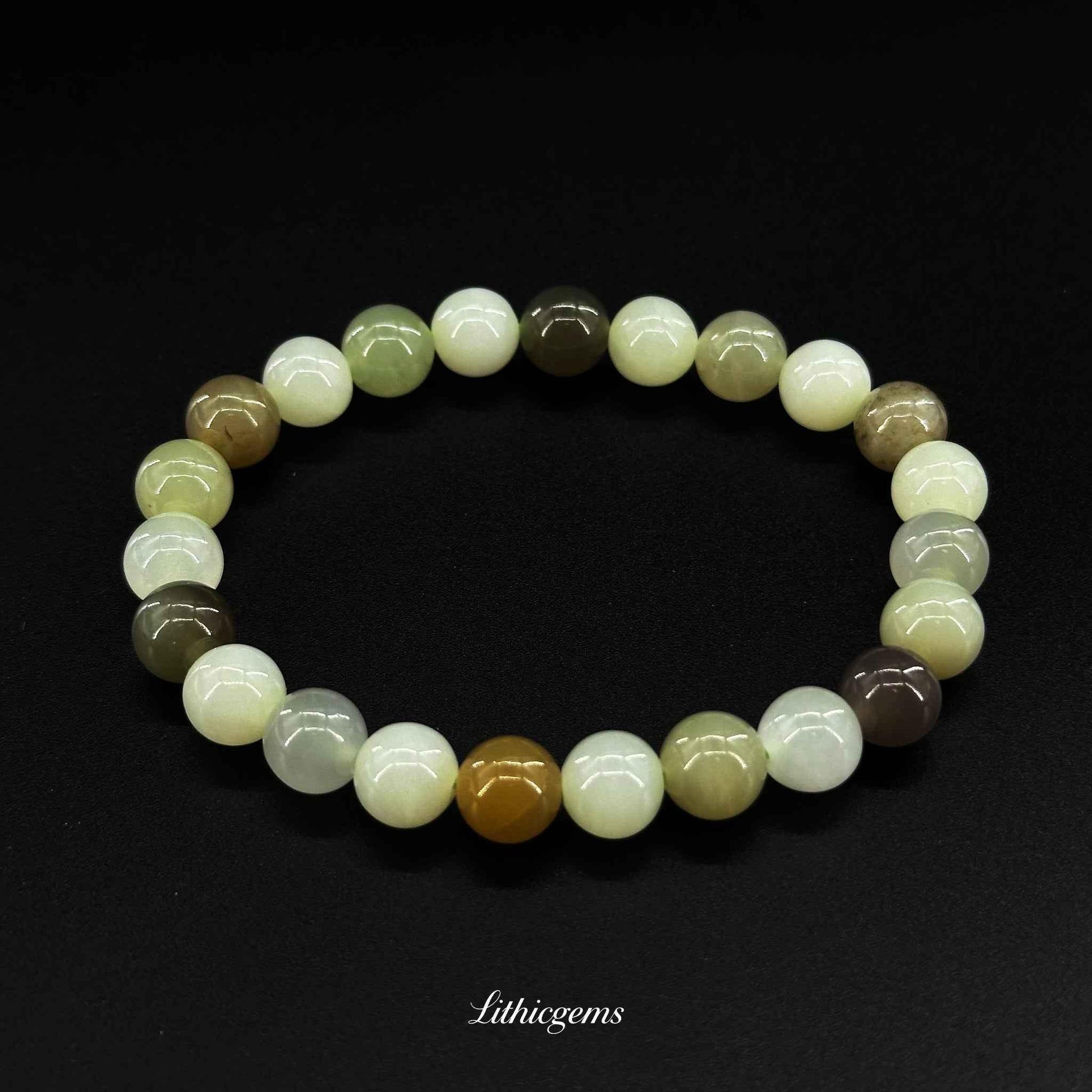 Authentic Hetian Jade Bracelet - Stone of Serenity, Wisdom & Graceful Energy - Lithicgems