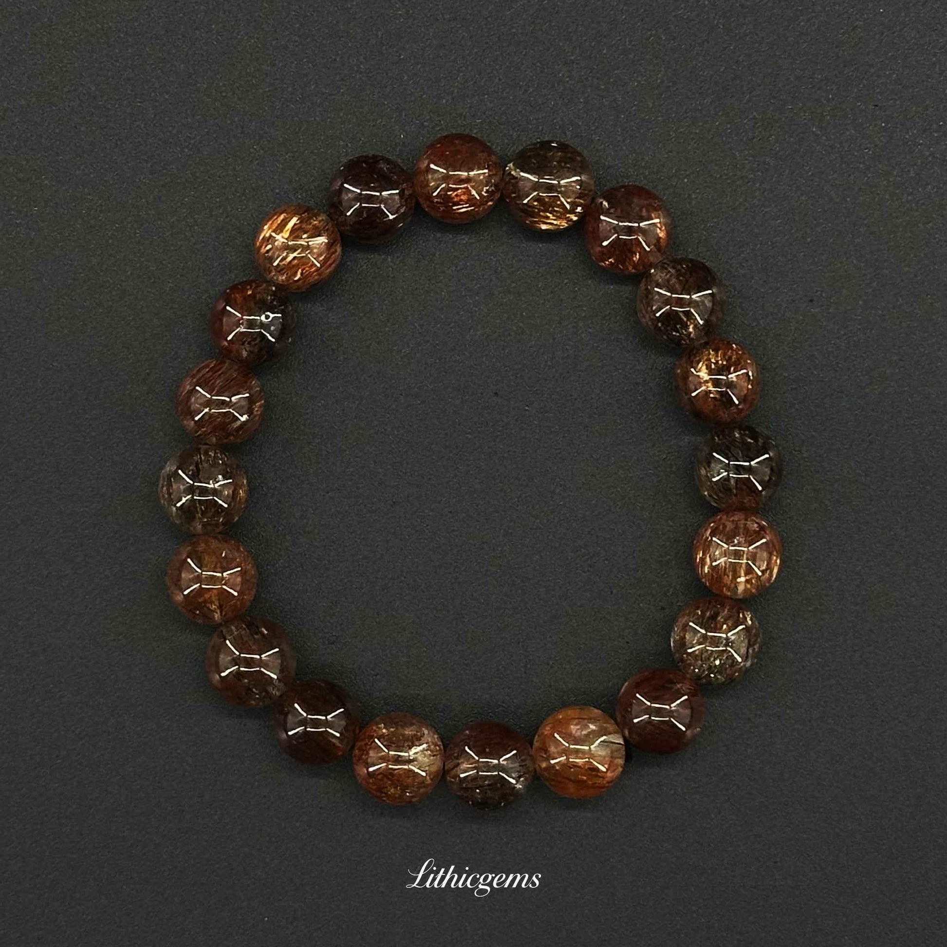 Black Gold Super Seven Bracelet - Ultimate Protection & Abundance Crystal - Lithicgems