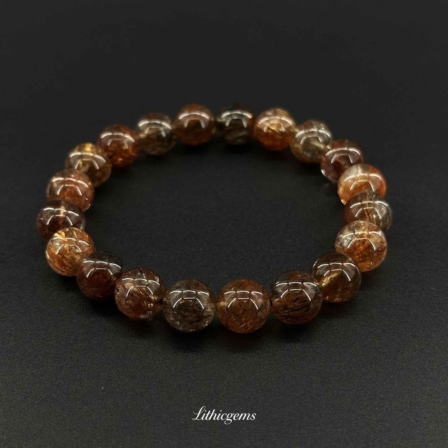 Black Gold Super Seven Bracelet - Ultimate Protection & Abundance Crystal - Lithicgems