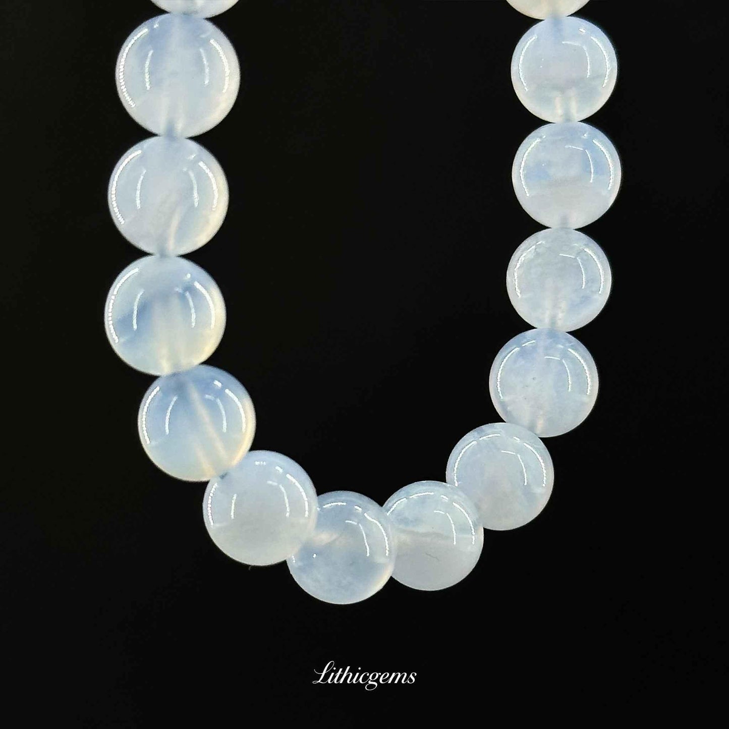 Blue Lace Agate Bracelet - Soothing Stone for Calm Communication & Inner Peace - Lithicgems