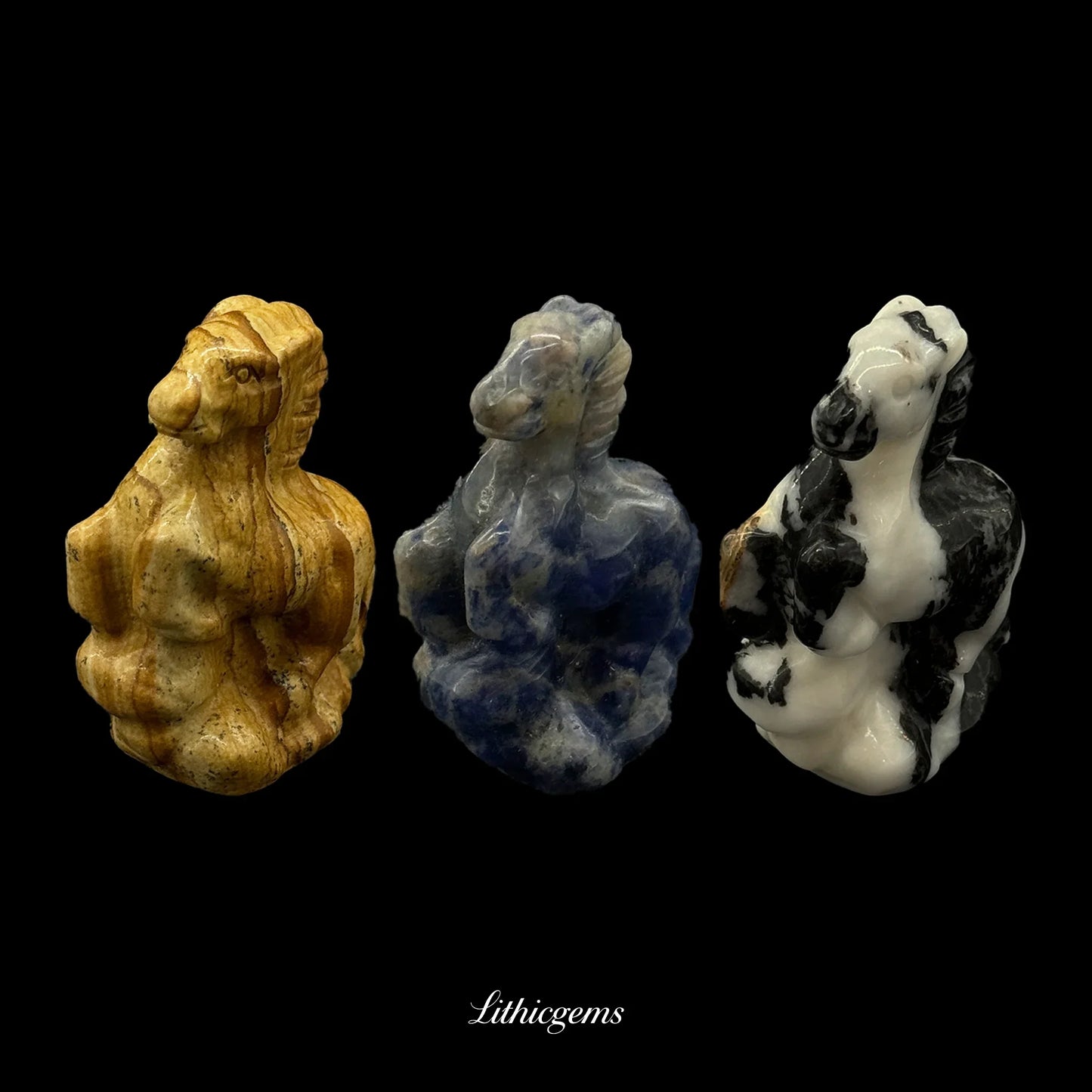 Cloud-Striding Crystal Horse Figurine (5cm) - Handcarved Gemstone Sculpture for Ascension & Divine Guidance - Lithicgems