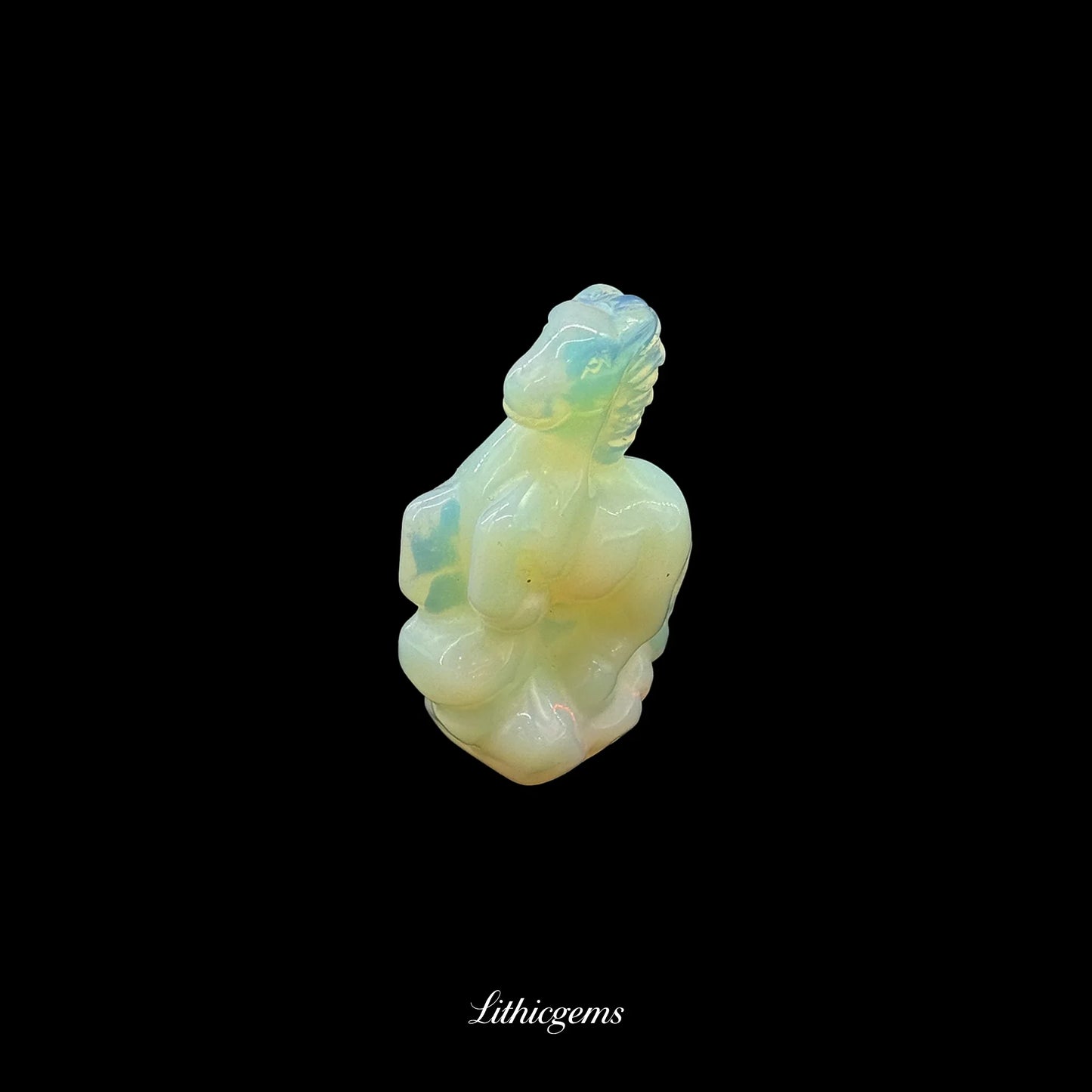 Cloud-Striding Crystal Horse Figurine (5cm) - Handcarved Gemstone Sculpture for Ascension & Divine Guidance - Lithicgems
