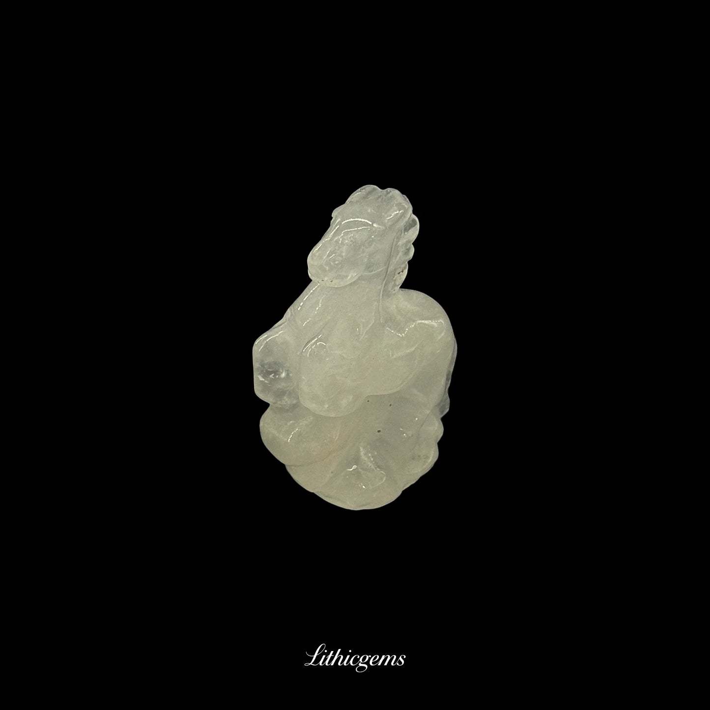 Cloud-Striding Crystal Horse Figurine (5cm) - Handcarved Gemstone Sculpture for Ascension & Divine Guidance - Lithicgems