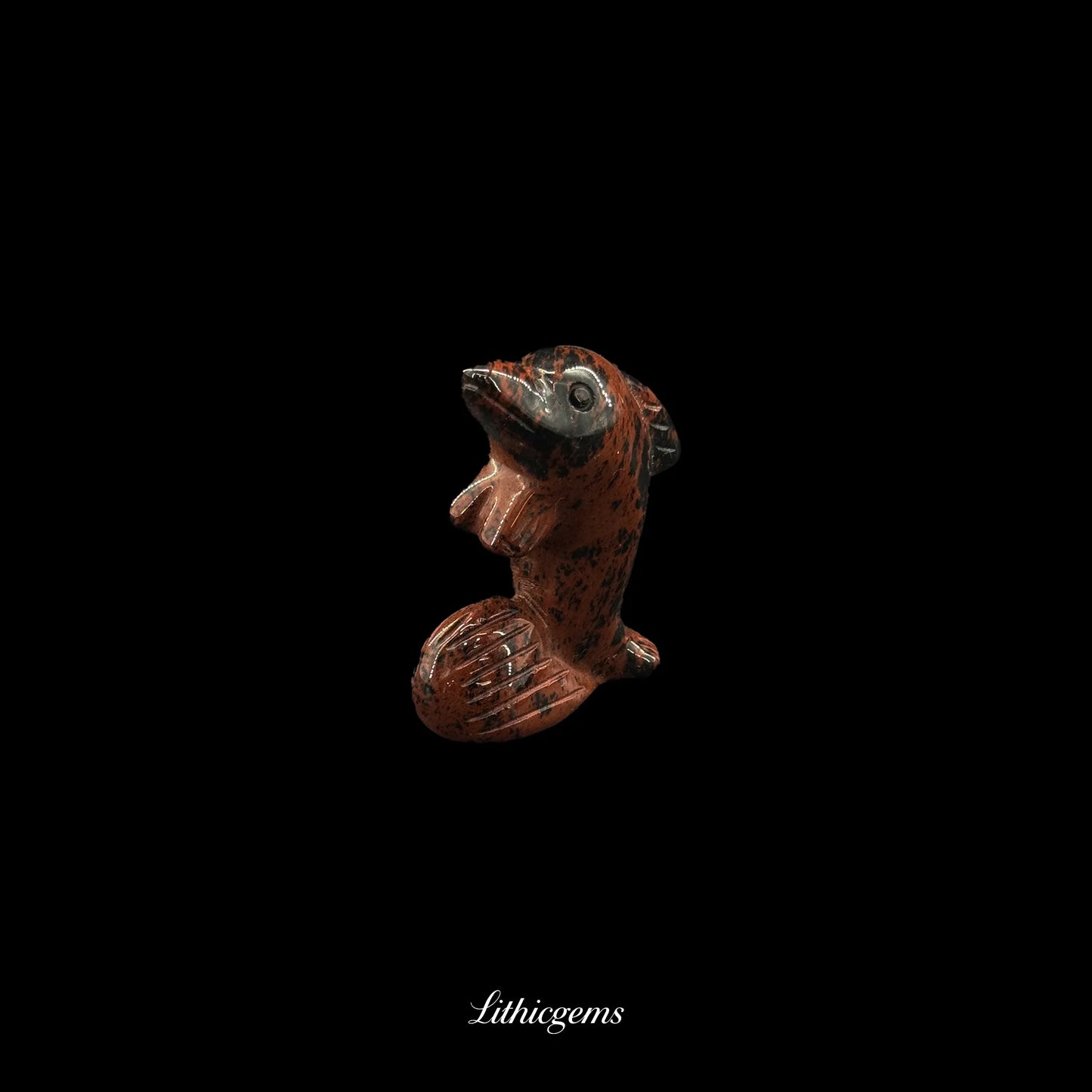 Crystal Dolphin Figurine (5cm) - Handcarved Gemstone Guardian of Joy, Intuition & Oceanic Energy - Lithicgems