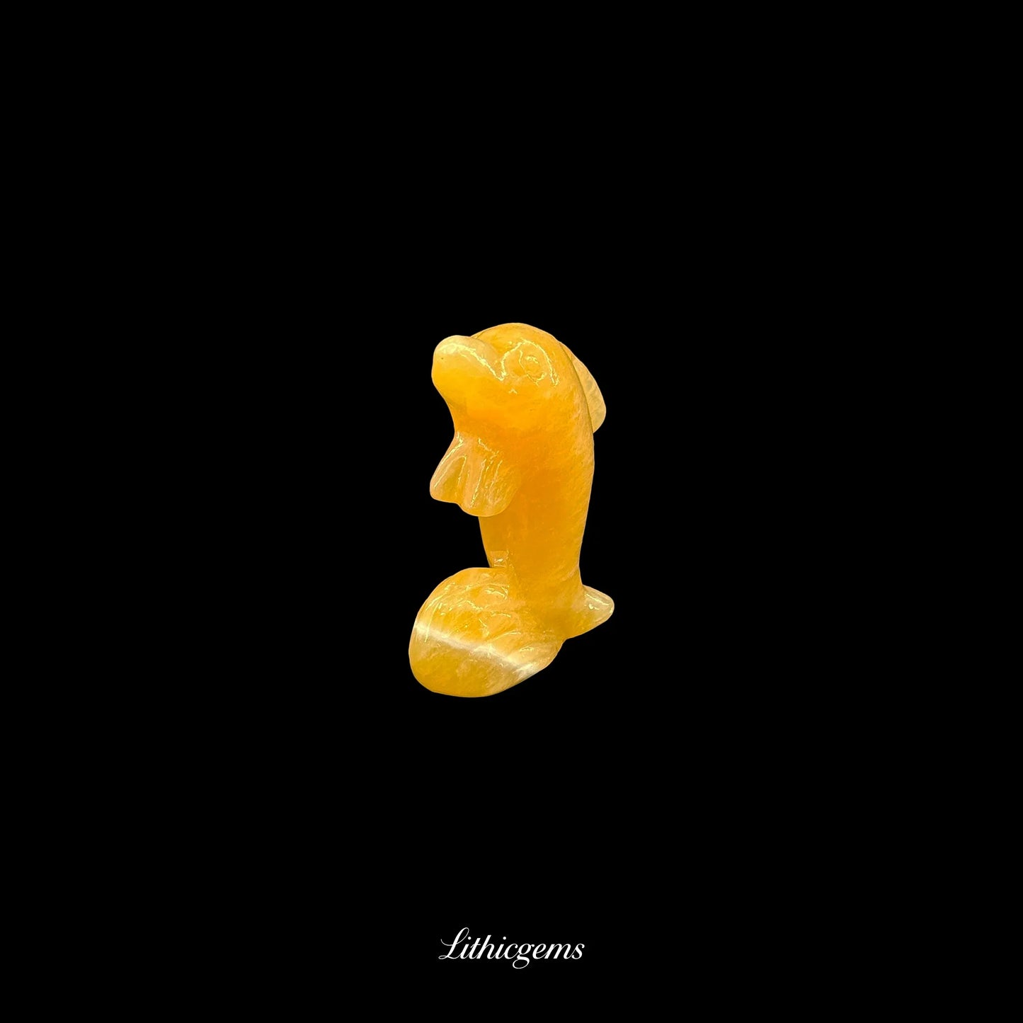 Crystal Dolphin Figurine (5cm) - Handcarved Gemstone Guardian of Joy, Intuition & Oceanic Energy - Lithicgems