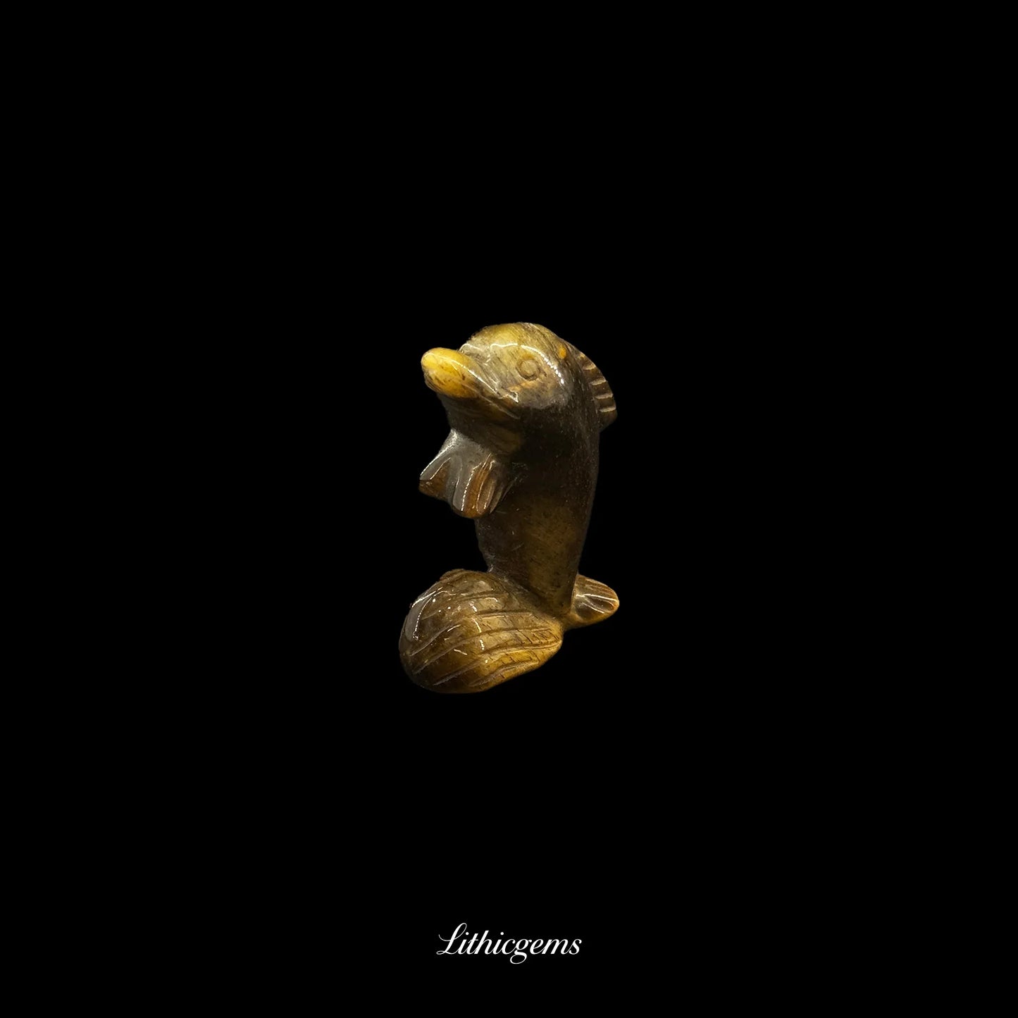Crystal Dolphin Figurine (5cm) - Handcarved Gemstone Guardian of Joy, Intuition & Oceanic Energy - Lithicgems