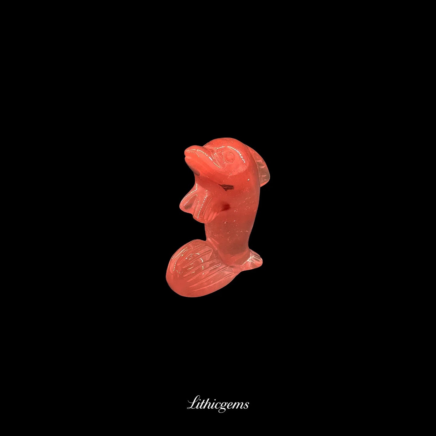 Crystal Dolphin Figurine (5cm) - Handcarved Gemstone Guardian of Joy, Intuition & Oceanic Energy - Lithicgems