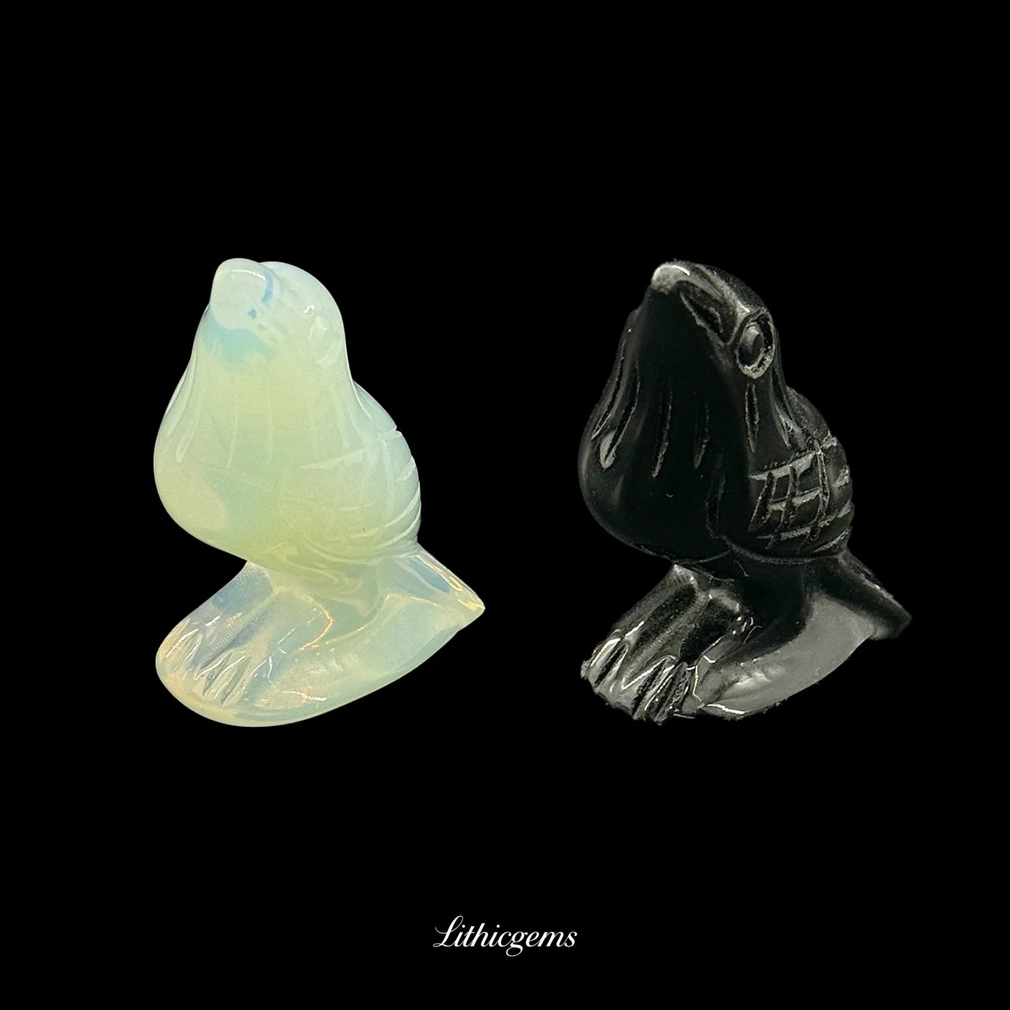 Crystal Gazing Bird Figurine (4cm) - Symbol of Hope, Vision & Aspiration - Lithicgems