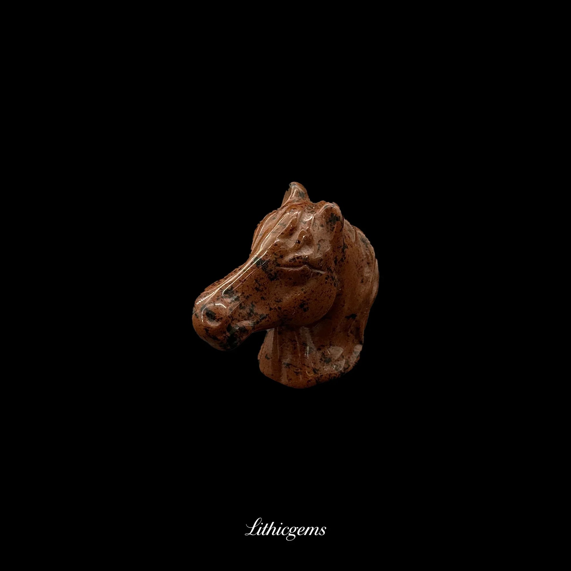 Crystal Horse Head Sculpture (5cm) - Handcarved Gemstone Bust for Leadership, Wisdom & Unbridled Focus - Lithicgems