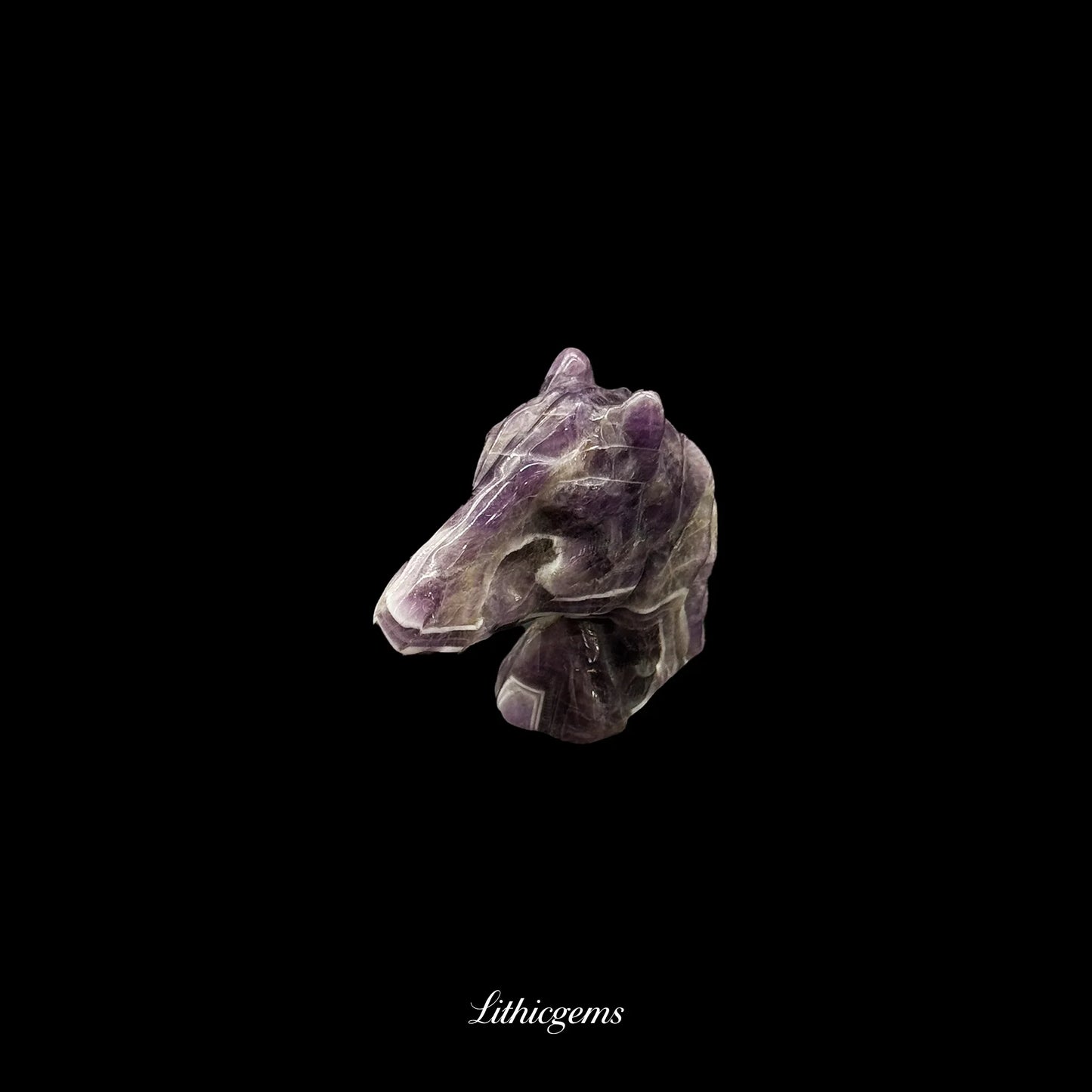 Crystal Horse Head Sculpture (5cm) - Handcarved Gemstone Bust for Leadership, Wisdom & Unbridled Focus - Lithicgems