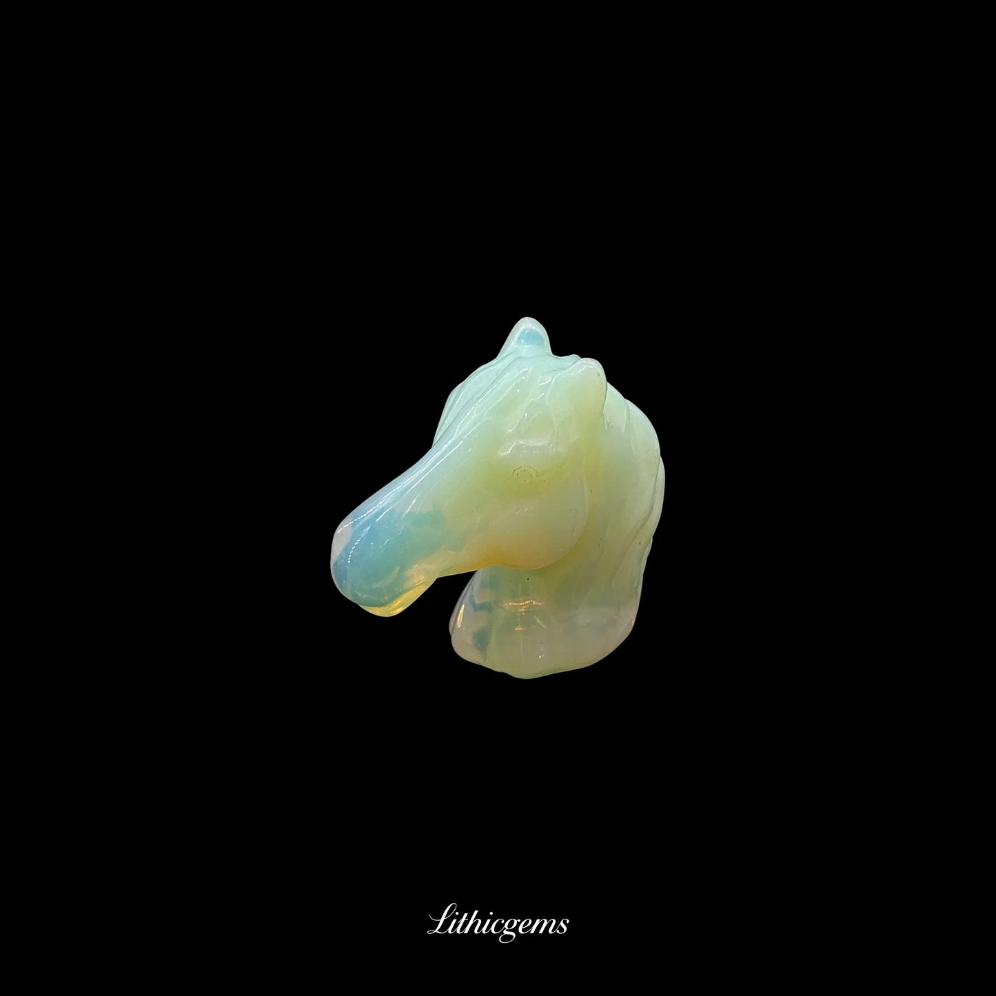 Crystal Horse Head Sculpture (5cm) - Handcarved Gemstone Bust for Leadership, Wisdom & Unbridled Focus - Lithicgems