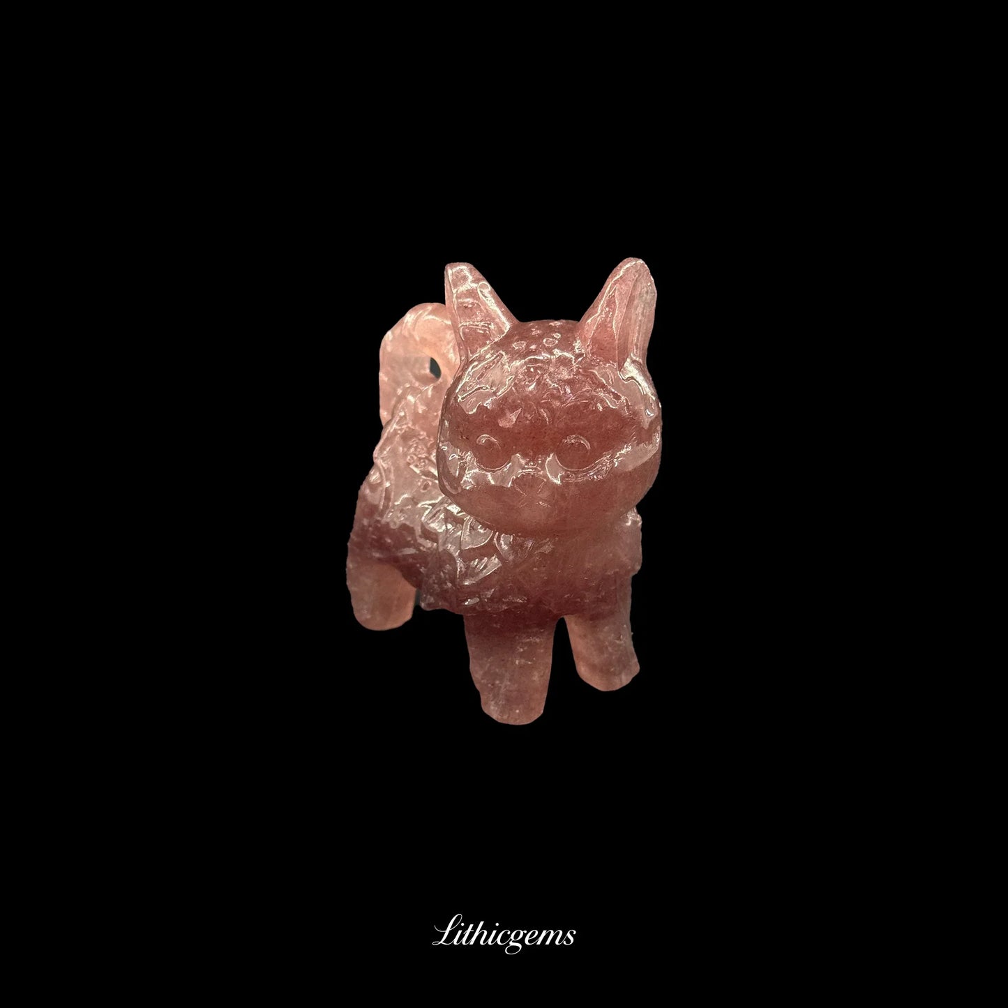 Crystal Sentinel Cat Figurine (6cm) - Guardian of Grace, Balance & Poised Energy - Lithicgems