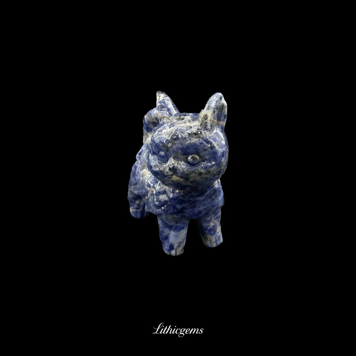 Crystal Sentinel Cat Figurine (6cm) - Guardian of Grace, Balance & Poised Energy - Lithicgems