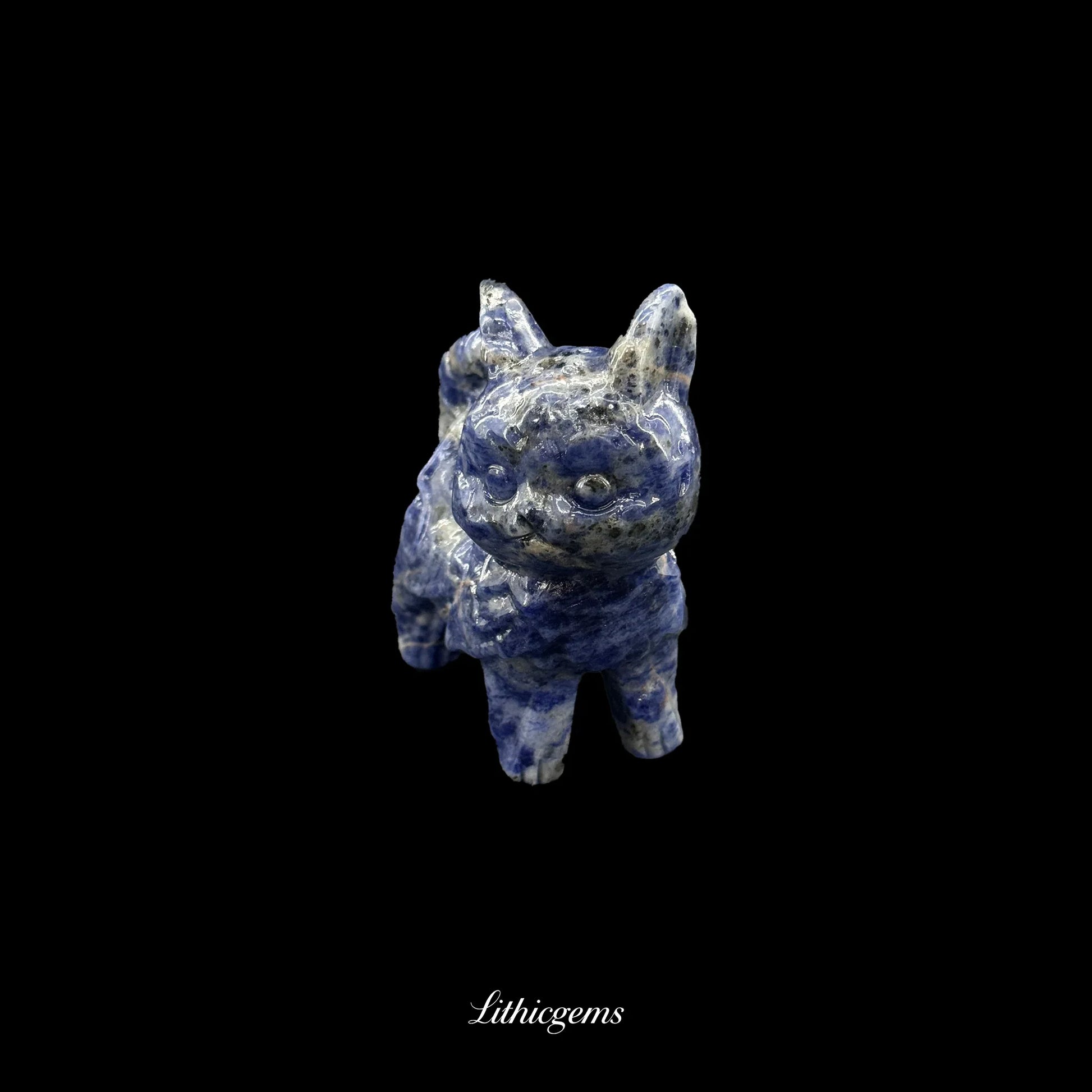 Crystal Sentinel Cat Figurine (6cm) - Guardian of Grace, Balance & Poised Energy - Lithicgems