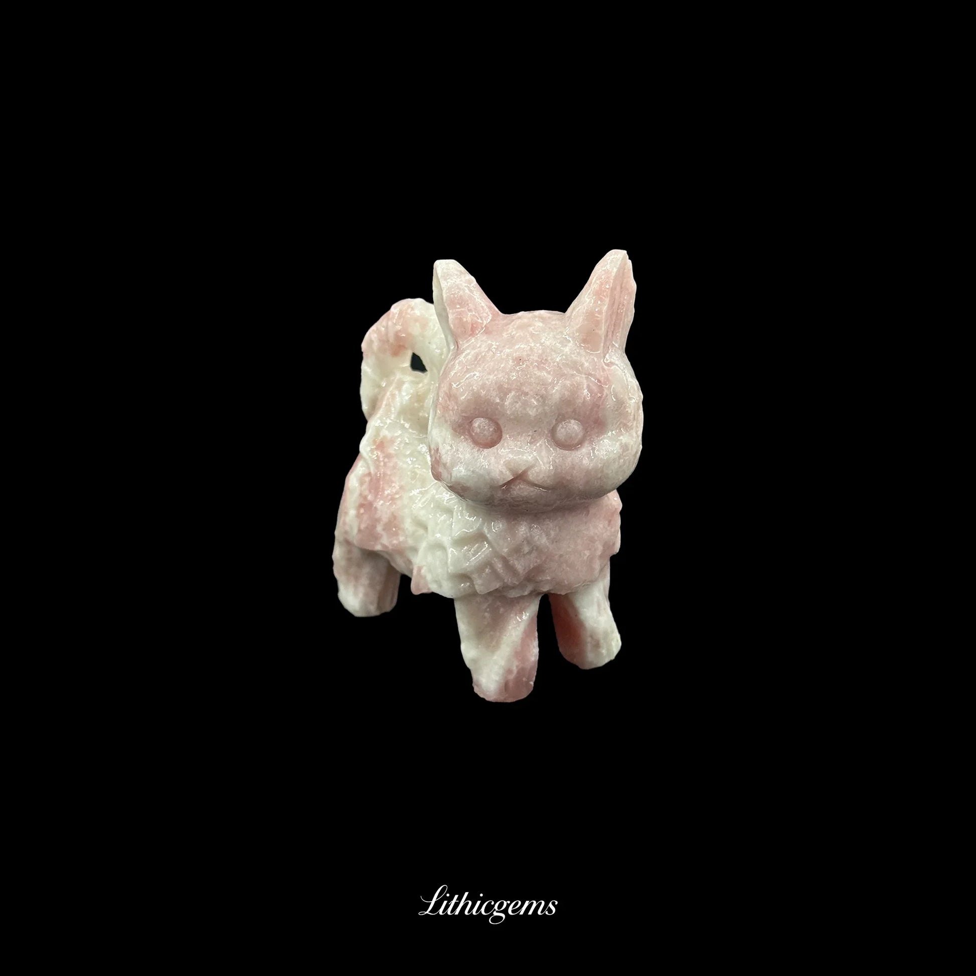 Crystal Sentinel Cat Figurine (6cm) - Guardian of Grace, Balance & Poised Energy - Lithicgems