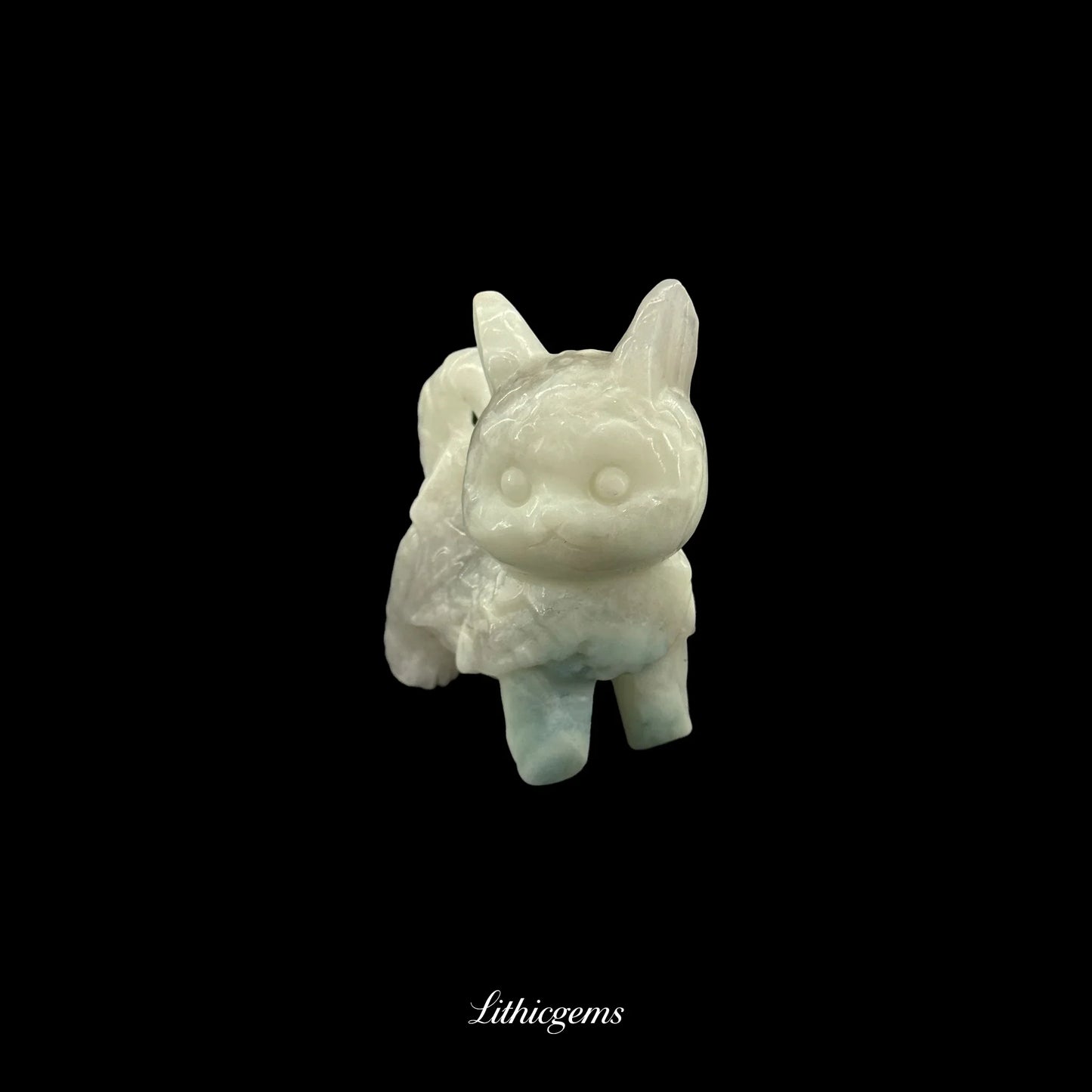 Crystal Sentinel Cat Figurine (6cm) - Guardian of Grace, Balance & Poised Energy - Lithicgems