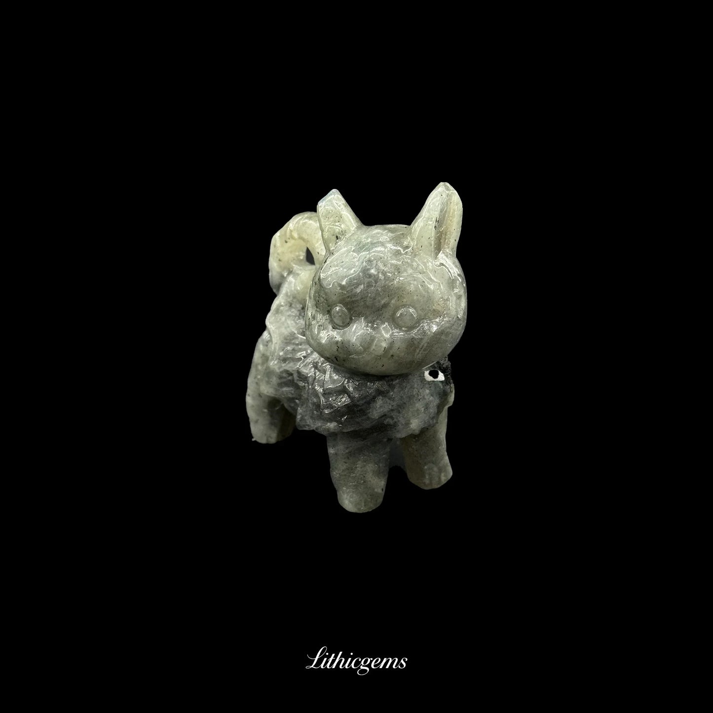 Crystal Sentinel Cat Figurine (6cm) - Guardian of Grace, Balance & Poised Energy - Lithicgems