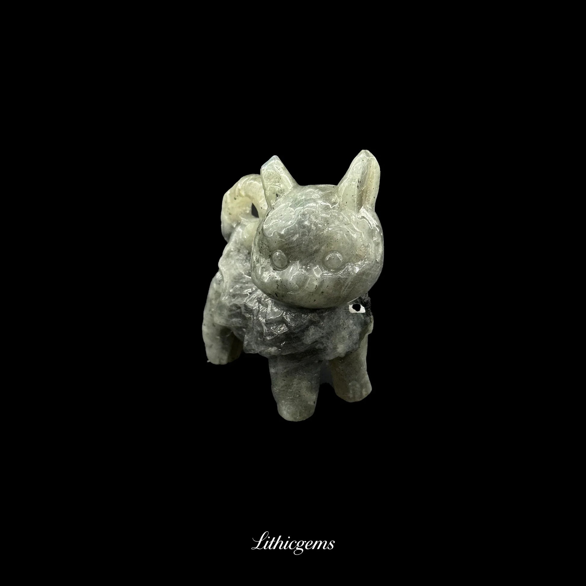 Crystal Sentinel Cat Figurine (6cm) - Guardian of Grace, Balance & Poised Energy - Lithicgems