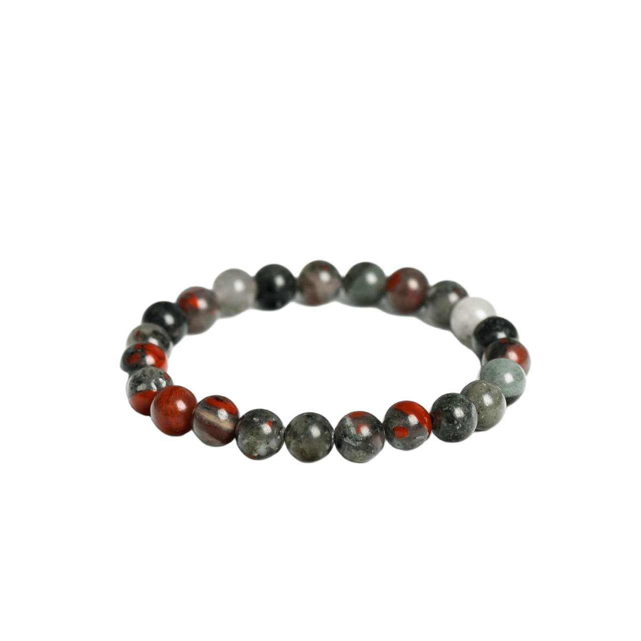 Custom African Bloodstone Bracelet 8mm | Natural Heliotrope Beaded Bracelet | Lithicgems - Lithicgems