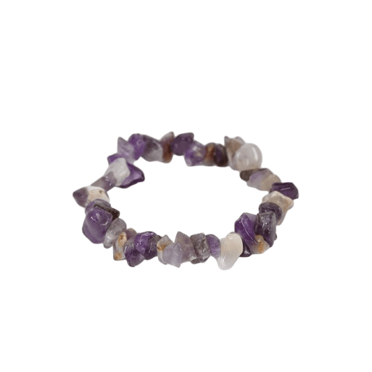 Custom Amethyst Chip Bracelet 7-8mm | Natural Purple Crystal Irregular Chip Stretch Bracelet | Lithicgems - Lithicgems