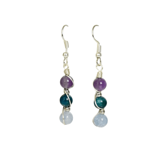 Genuine Aquarius Zodiac Pendant Earrings – Handcrafted for Innovation & Independence - Lithicgems