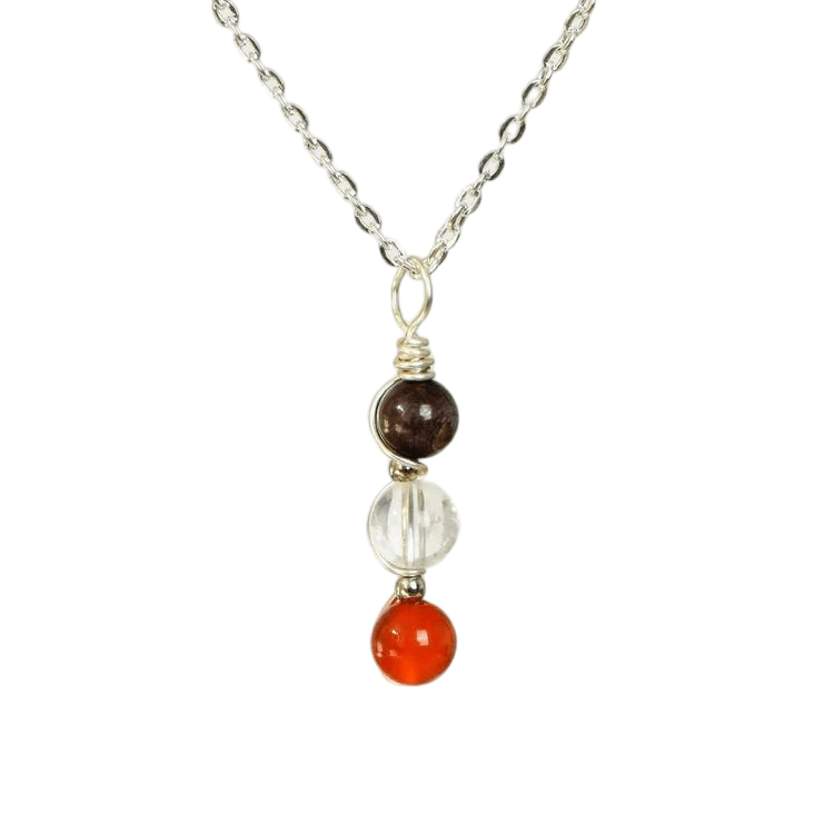 Custom Aries Zodiac Pendant 8mm | Natural Crystal Constellation Necklace 49cm | Lithicgems - Lithicgems