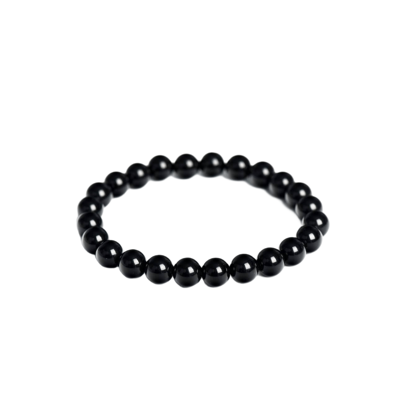 Custom Black Obsidian Bracelet 8mm | Natural Volcanic Glass for Protection & Grounding | Lithicgems - Lithicgems