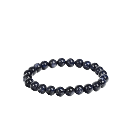 Custom Blue Sandstone Bracelet 8mm | Sparkling Natural Stone Beaded Bracelet | Lithicgems - Lithicgems