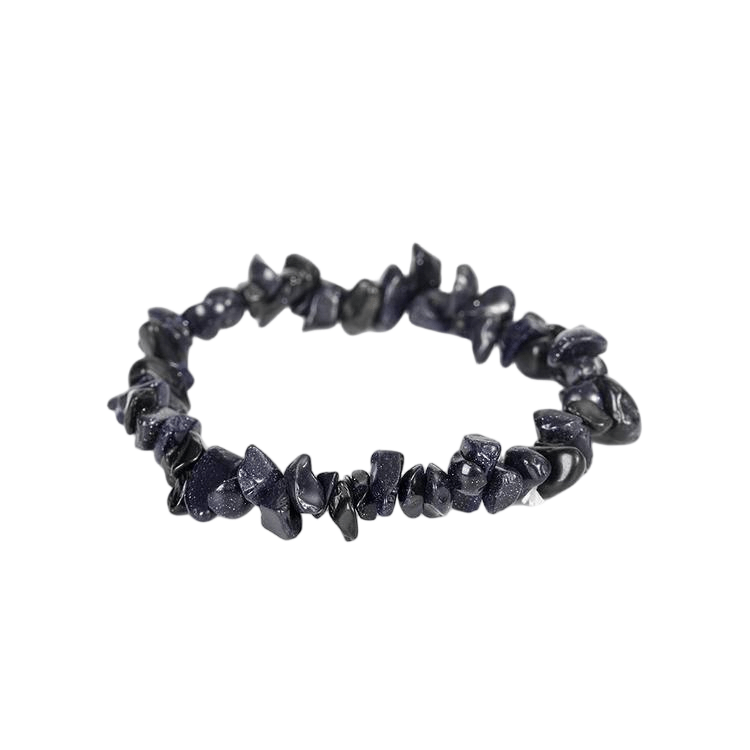 Custom Blue Sandstone Chip Bracelet 7-8mm | Sparkling Natural Stone Irregular Chip Stretch Bracelet | Lithicgems - Lithicgems