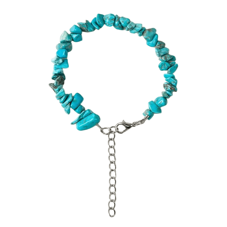 Custom Blue Turquoise Chip Bracelet 5-8mm | Natural Stone Stretch Bracelet | Lithicgems - Lithicgems