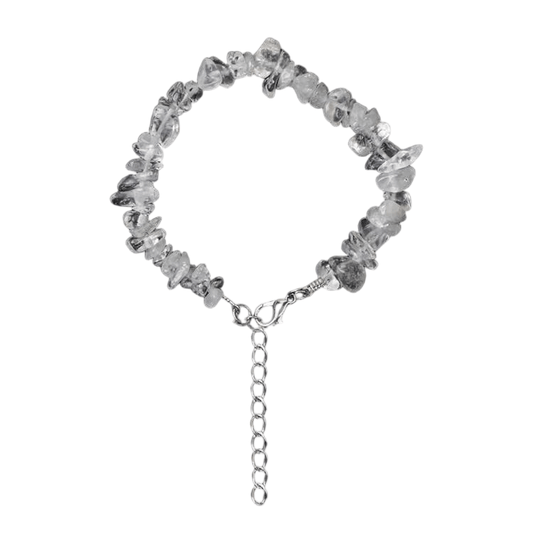 Custom Clear Quartz Chip Bracelet 5-8mm | Natural Crystal Irregular Chip Stretch Bracelet | Lithicgems - Lithicgems