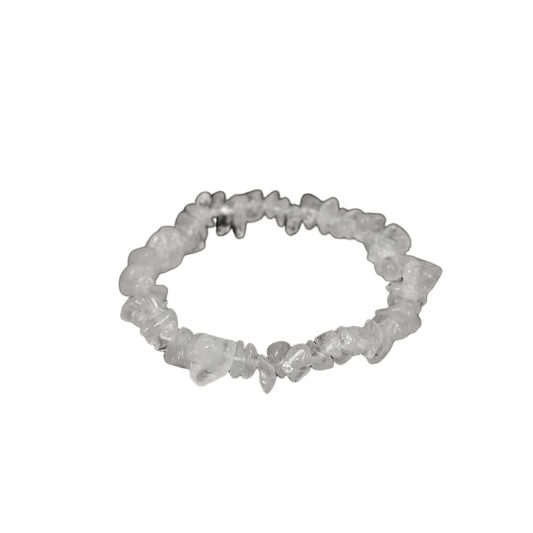 Custom Clear Quartz Chip Bracelet 7-8mm | Natural Crystal Mixed Irregular Chip Stretch Bracelet | Lithicgems - Lithicgems