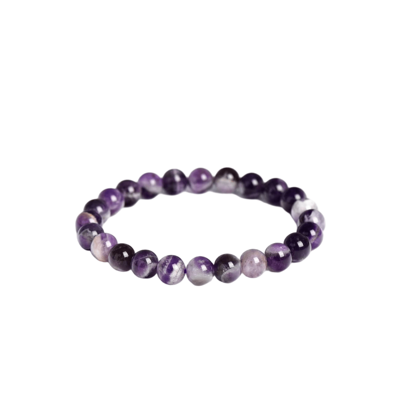 Custom Dream Amethyst Bracelet 8mm | Natural Chevron Amethyst Beaded Bracelet | Lithicgems - Lithicgems