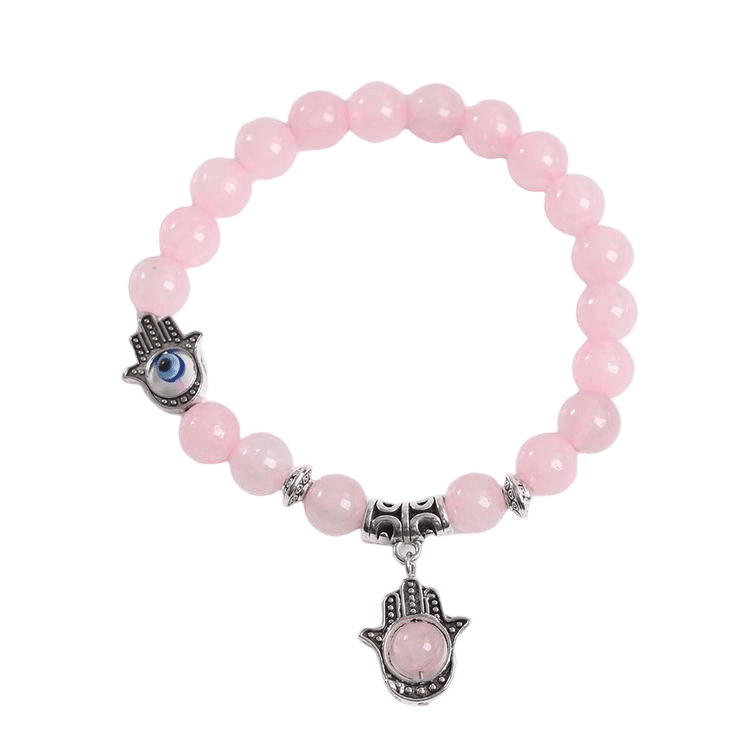 Custom Eye of Horus Clear Quartz Bracelet 8mm | Natural Stone Vintage Stretch Bracelet | Lithicgems - Lithicgems