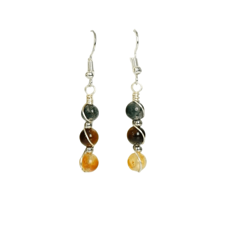 Genuine Gemini Zodiac Pendant Earrings – Handcrafted for Curiosity & Versatility - Lithicgems
