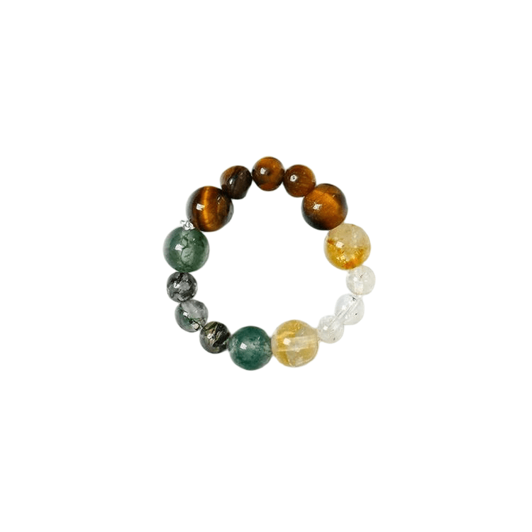 Custom Gemini Zodiac Ring 4-6mm | Natural Crystal Constellation Stretch Ring | Lithicgems - Lithicgems