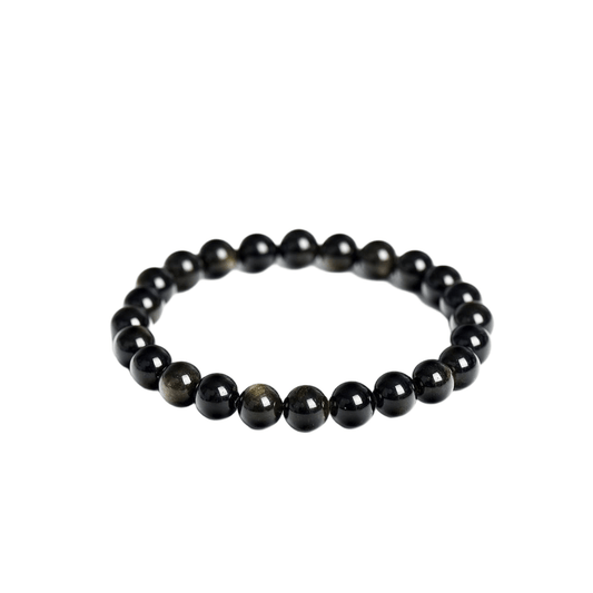 Custom Golden Obsidian Bracelet 8mm | Natural Volcanic Glass for Manifestation | Lithicgems - Lithicgems
