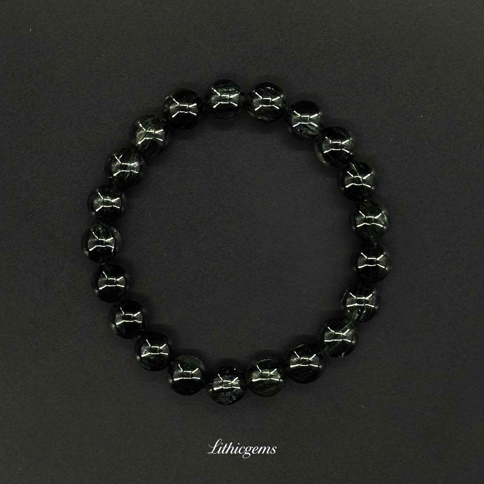 Custom Green Phantom Quartz Bracelet - Handmade Crystal for Wealth & Abundance - Lithicgems