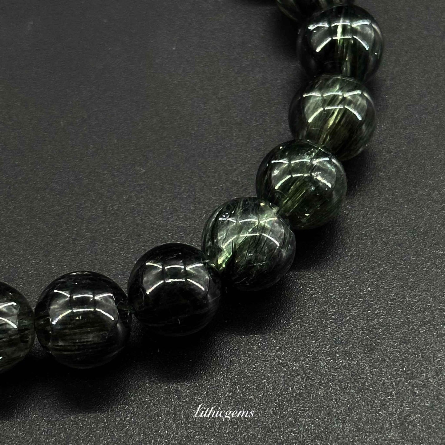 Custom Green Phantom Quartz Bracelet - Handmade Crystal for Wealth & Abundance - Lithicgems