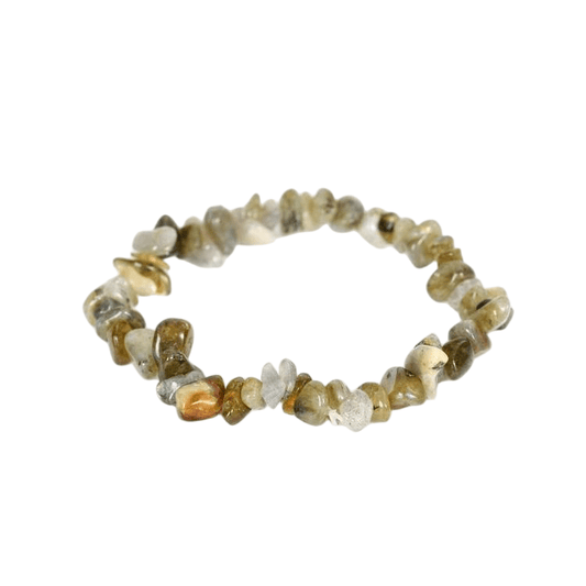 Custom Labradorite Chip Bracelet 7-8mm | Natural Flashy Feldspar Irregular Chip Stretch Bracelet | Lithicgems - Lithicgems