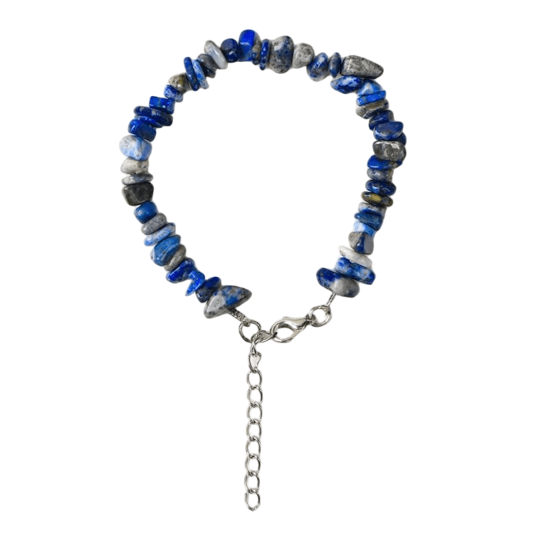 Custom Lapis Lazuli Chip Bracelet 5-8mm | Natural Blue Stone Stretch Bracelet | Lithicgems - Lithicgems
