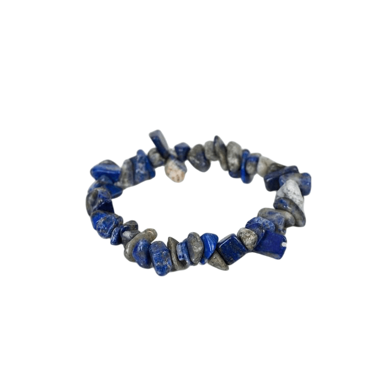 Custom Lapis Lazuli Chip Bracelet 7-8mm | Natural Blue Stone Irregular Chip Stretch Bracelet | Lithicgems - Lithicgems