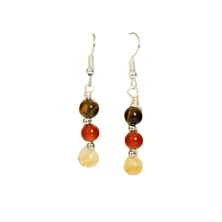 Genuine Leo Zodiac Pendant Earrings – Handcrafted for Confidence & Courage - Lithicgems