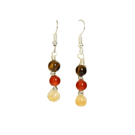 Genuine Leo Zodiac Pendant Earrings – Handcrafted for Confidence & Courage - Lithicgems