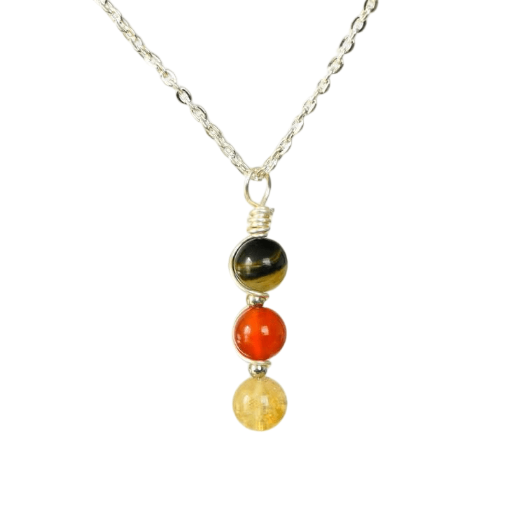 Custom Leo Zodiac Pendant 8mm | Natural Crystal Constellation Necklace 49cm | Lithicgems - Lithicgems