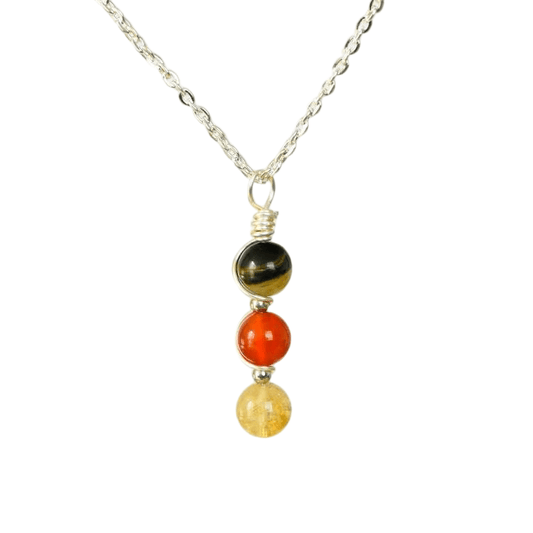 Custom Leo Zodiac Pendant 8mm | Natural Crystal Constellation Necklace 49cm | Lithicgems - Lithicgems