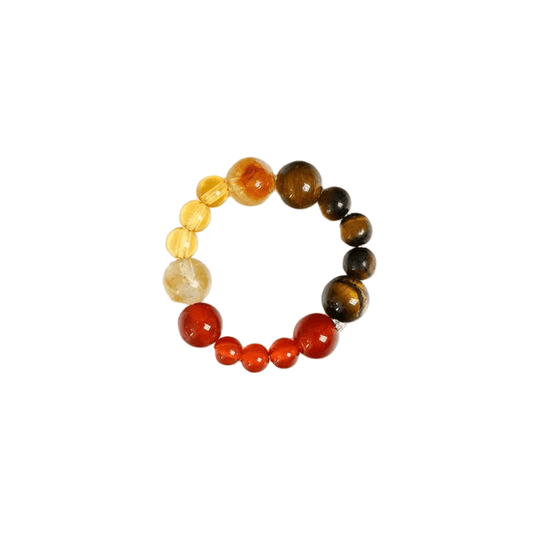 Custom Leo Zodiac Ring 4-6mm | Natural Crystal Constellation Stretch Ring | Lithicgems - Lithicgems