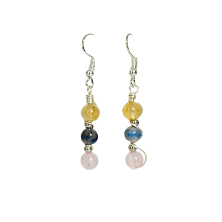 Genuine Libra Zodiac Pendant Earrings – Handcrafted for Balance & Harmony - Lithicgems