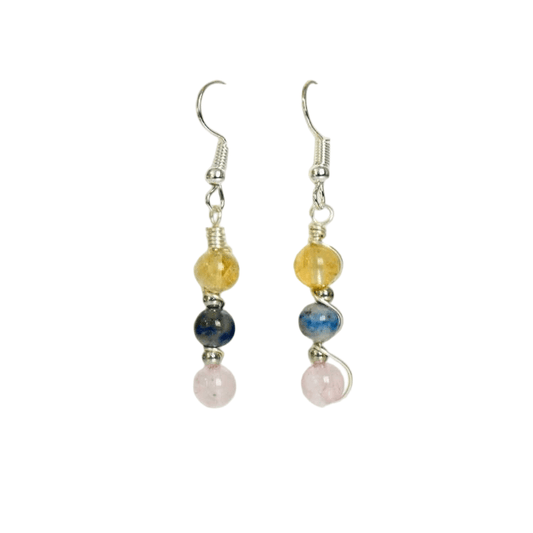 Genuine Libra Zodiac Pendant Earrings – Handcrafted for Balance & Harmony - Lithicgems