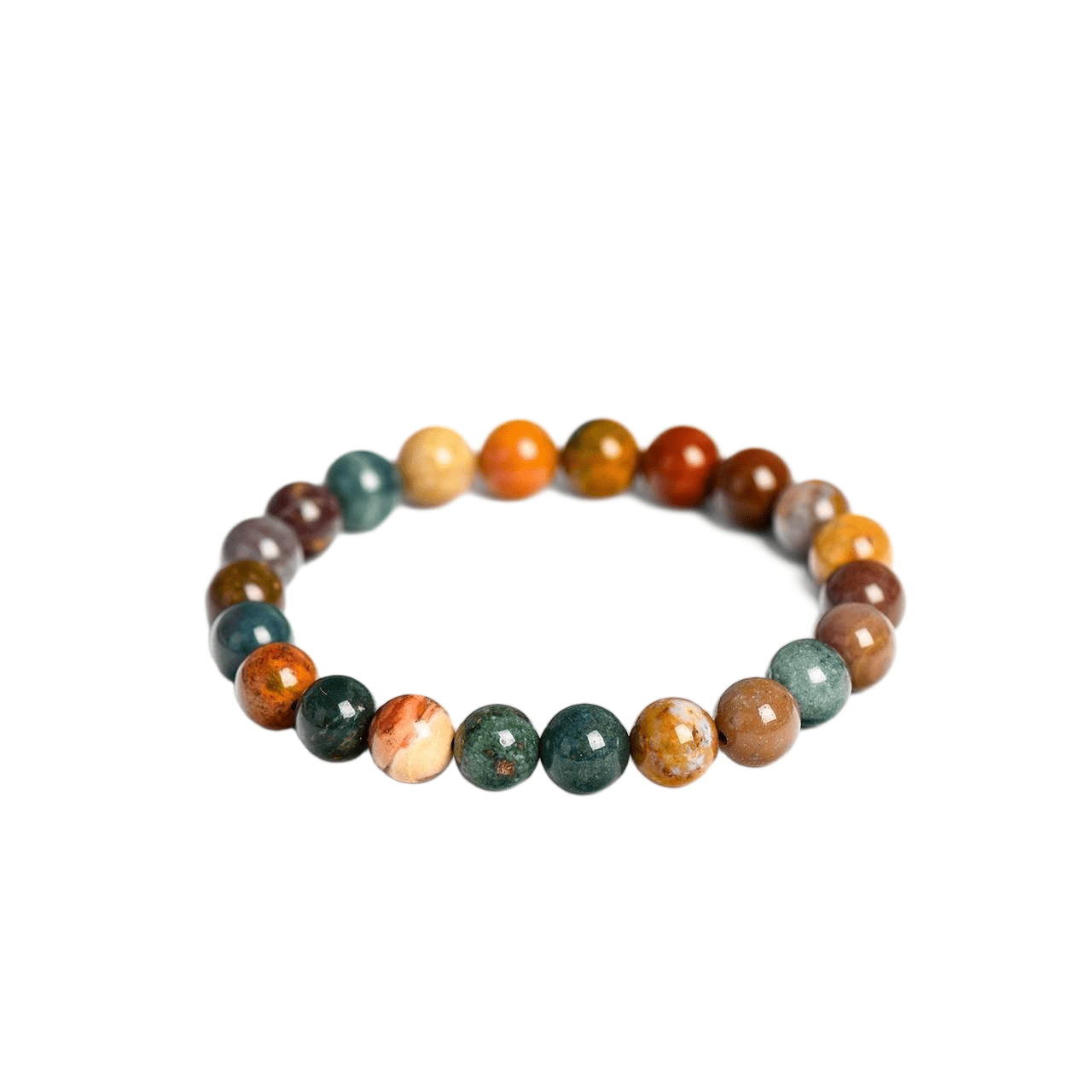 Custom Ocean Jasper Bracelet 8mm | Natural Orbicular Jasper Beaded Bracelet | Lithicgems - Lithicgems